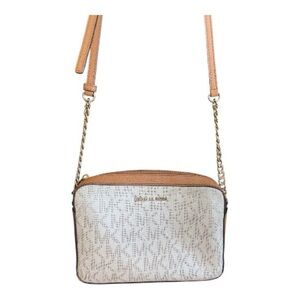 Michael Kors Cream and Tan Crossbody Bag